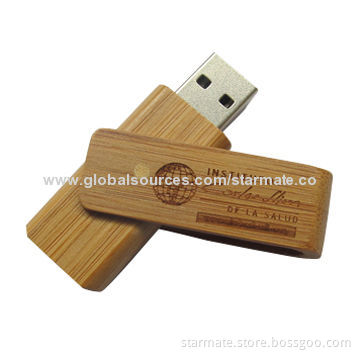 Wooden Twister USB Flash Drive with 128, 256, 512MB, 1, 2, 4, 8, 16, 32, 64GB Capacity